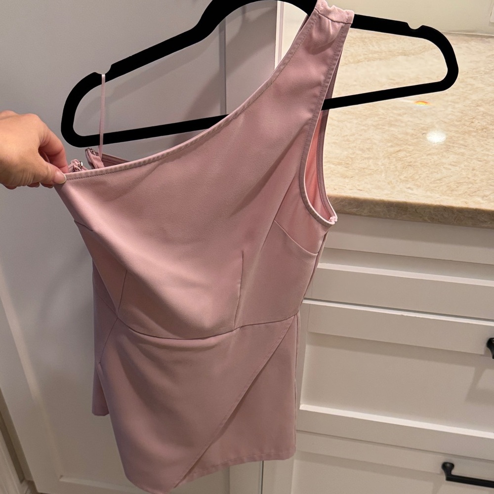 superdown Dusty Rose One-Shoulder romper mini dress